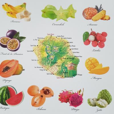 Carte des fruits de l'ile de la réunion
